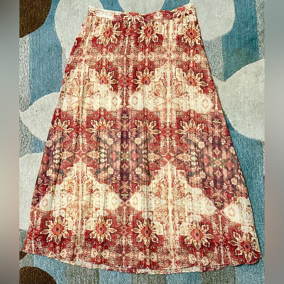 Anthropologie | Akimi + Kim Laurel Canyon Laurel Canyon A-line Boho Midi Skirt. - Picture 7 of 11